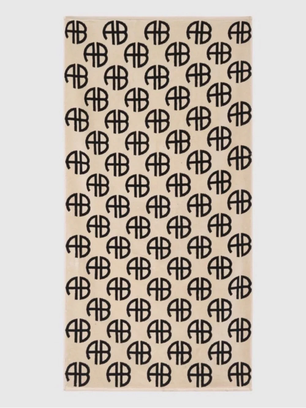 Anine Bing Bahia Towel in Beige and Black Monogram Print NWT